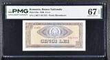 5 lei 1966 PMG67 unc bancnote gradate