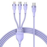 Baseus - Data Cable Flash Series 2 (CASS030205) - Fast Charge, USB-C to Type-C, Lightning, Micro-USB, 100W, 1.5 m - Purple