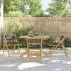 VidaXL Set de bistro pliabil, 5 piese, cu perne gri &icirc;nchis, bambus 3208936