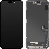 Display cu Touchscreen MP compatibil cu Apple iPhone 15 Plus, cu Rama, Versiune Soft OLED FHD Diagnostic, Negru