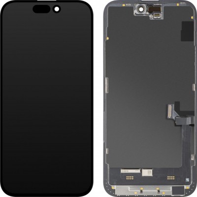 Display cu Touchscreen MP compatibil cu Apple iPhone 15 Plus, cu Rama, Versiune Soft OLED FHD Diagnostic, Negru foto
