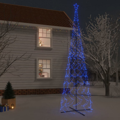 vidaXL Brad de Crăciun conic, 3000 LED-uri, albastru, 230x800 cm foto