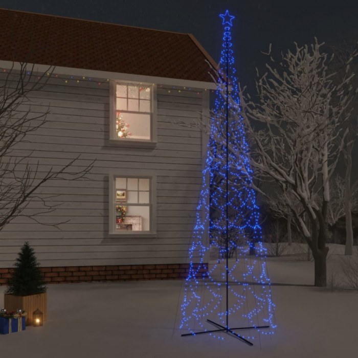 vidaXL Brad de Crăciun conic, 3000 LED-uri, albastru, 230x800 cm