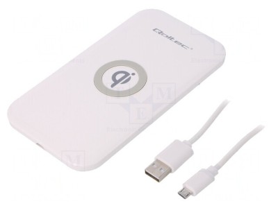 &amp;Icirc;ncărcător Wireless Alb Qi Quick Charge 3.0 foto