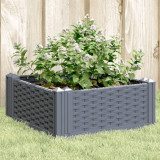 Jardiniera de gradina cu tarusi, gri, 42,5x42,5x28,5 cm, PP GartenMobel Dekor, vidaXL