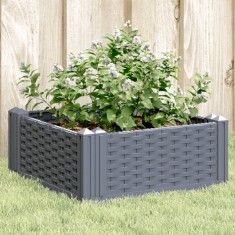 vidaXL Jardinieră de grădină cu țăruși, albastru gri, 42,5x42,5x28,5 cm, PP