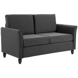 HOMCOM canapea 2 locuri tapitata compacta confortabila 141x70x78cm gri | Aosom Romania