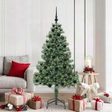 vidaXL Brad de Crăciun cu 300 LED cu suport Verde 180 cm PVC 3396381