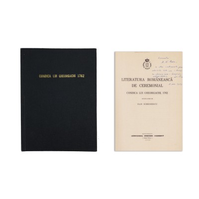 Dan Simonescu, Literatura rom&amp;acirc;nească de ceremonial, 1939, cu dedicație foto