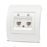Priză date 2xRJ45 Cat6e alb mat Jazz - ELBI