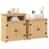 vidaXL Set mobilier de baie &bdquo;Corona&rdquo;, 2 piese, lemn masiv de pin