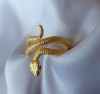 Inel Sarpe Din Argint 925 Placat Cu Aur, Reglabil, Bijuterie Statement Arg96E, Argintboutique