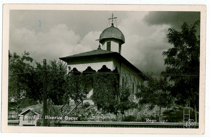 2070 - BUCURESTI, Biserica BUCUR, Romania - old postcard - real FOTO - unused