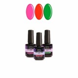 Cumpara ieftin Set de 3 lacuri permanente mic 2&icirc;n1 - neon, Christel