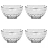 Set boluri, 4 piese, 350 ml, Plastic, Transparent