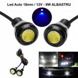 Set 2 Leduri auto smd, 12V, 9W, 18 mm, Albastru