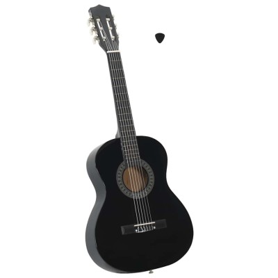 Chitară clasică pentru &amp;icirc;ncepători și copii, negru, 3/4 36&amp;quot; foto