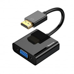 Adaptor HDMI 4K - VGA + micro USB / Mufa Mini Jack 3.5 mm - AUX , Audio, Baseus, Negru foto