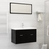 vidaXL Chiuvetă &icirc;ncorporată cu robinet, alb, 81x39x18 cm, ceramică