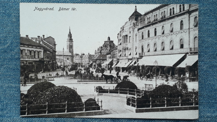 25 - Oradea Nagyvarad - Bemer ter / carte postala / trasuri