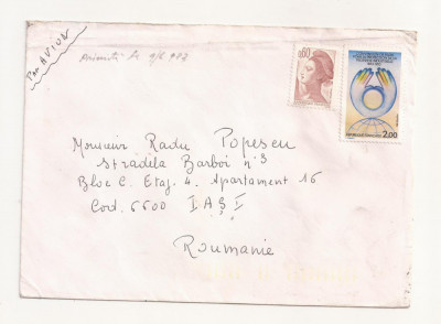 FD16 - Plic Circulat international Franta - Romania 1983 foto