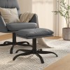 Taburet, gri antracit, 60x60x36 cm, piele ecologică