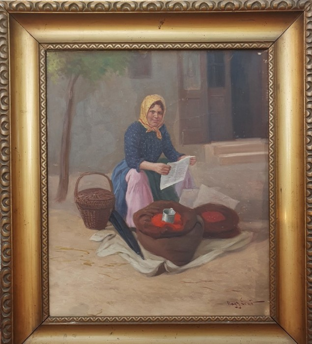 Tablou autentic - ERNO NAGY (1881-1952) - Vanzator de condimente