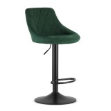 Scaun de bucatarie/bar, Artool, Kast, rotativ, catifea, verde si negru, 45.5x49x85-105 cm