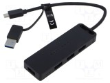 Hub USB VENTION 3.0 5 porturi negru 0,15m ABS