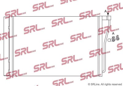 Condensator climatizare AC BMW Seria 5 F10/F11, 6/ Gran Coupe F06/F12/F13, motor: 4.4 V8 T, Condensator cu uscator integrat, 622x400x16, SRLine, miez foto