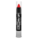 Creion stralucitor in lumina UV, pentru fata si corp, Rosu GLOW ME UP!, Paint Glow