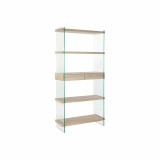 Raft DKD Home Decor 90 x 35 x 180 cm Geam Natural Lemn Transparent Lemn MDF