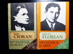 2 vol. colectia "Eseu" (Emil Cioran - Revelatiile durerii, Mircea Florian - Metafizica si arta) - ed. Echinox