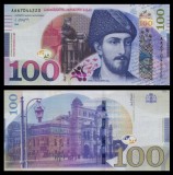 GEORGIA █ bancnota █ 100 Lari █ 2020 █ P-80b █ Serie AA █ UNC █ necirculata