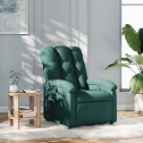 vidaXL Fotoliu de masaj rabatabil, verde &icirc;nchis, material textil