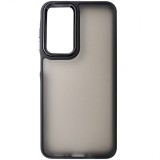 Husa tip capac spate plastic gri semitransparent si TPU negru pentru Samsung Galaxy A26 5G