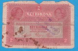 (1) BANCNOTA AUSTROUNGARIA - 2 KRONEN 1917, STAMPILA NEIDENTIFICATA