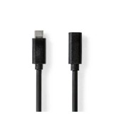 Cablu prelungitor USB-C tata v3.2 - USB-C mama v3.2 2m 4K /60Hz 60W negru Nedis CCGL64010BK20