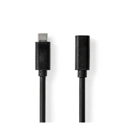 Cablu prelungitor USB-C tata v3.2 - USB-C mama v3.2 2m 4K /60Hz 60W negru Nedis CCGL64010BK20 foto