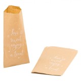 Pungi Paper, Kraft, Mesaj Love Is Sweet, Enjoy A Treat, 20.5x10.2 cm, Set 10 Bucăți, Oem