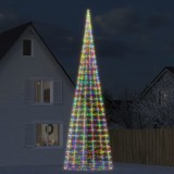 vidaXL Pom de Crăciun LED pe st&acirc;lp 3000 LED-uri colorate 800 cm