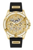 Guess, Ceas quartz cu functii multiple, Auriu, Negru