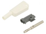 Conector Banană Alb 4mm 1kV 19A Cu Izolație