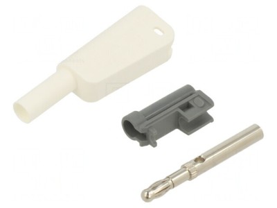 Conector Banană Alb 4mm 1kV 19A Cu Izolație foto