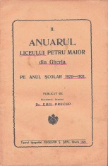C9105N Anuarul liceului Petru Maior din Gherla pe anul școlar 1920-1921 publicat de Emil Precup, 1921, Gherla