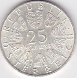 AUSTRIA 25 SCHILLING SILINGI 1973, Europa, Argint