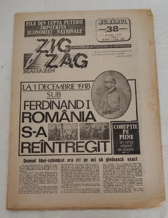 ZIG ZAG Magazin (26 noiembrie - 3 decembrie 1990) Anul 1, nr. 38