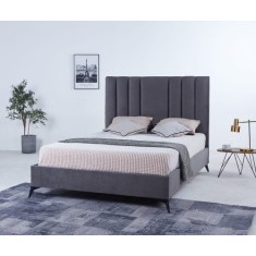 Pat Deja Vu 180x200 cm Tapitat Catifea Gri Somiera Inclusa (cod ML 2005-04)