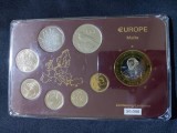 Seria completata monede - Malta 1998-2002 , 7 monede + medal, Europa