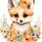Sticker decorativ, Vulpe, Maro, 68 cm, 1351STK-3